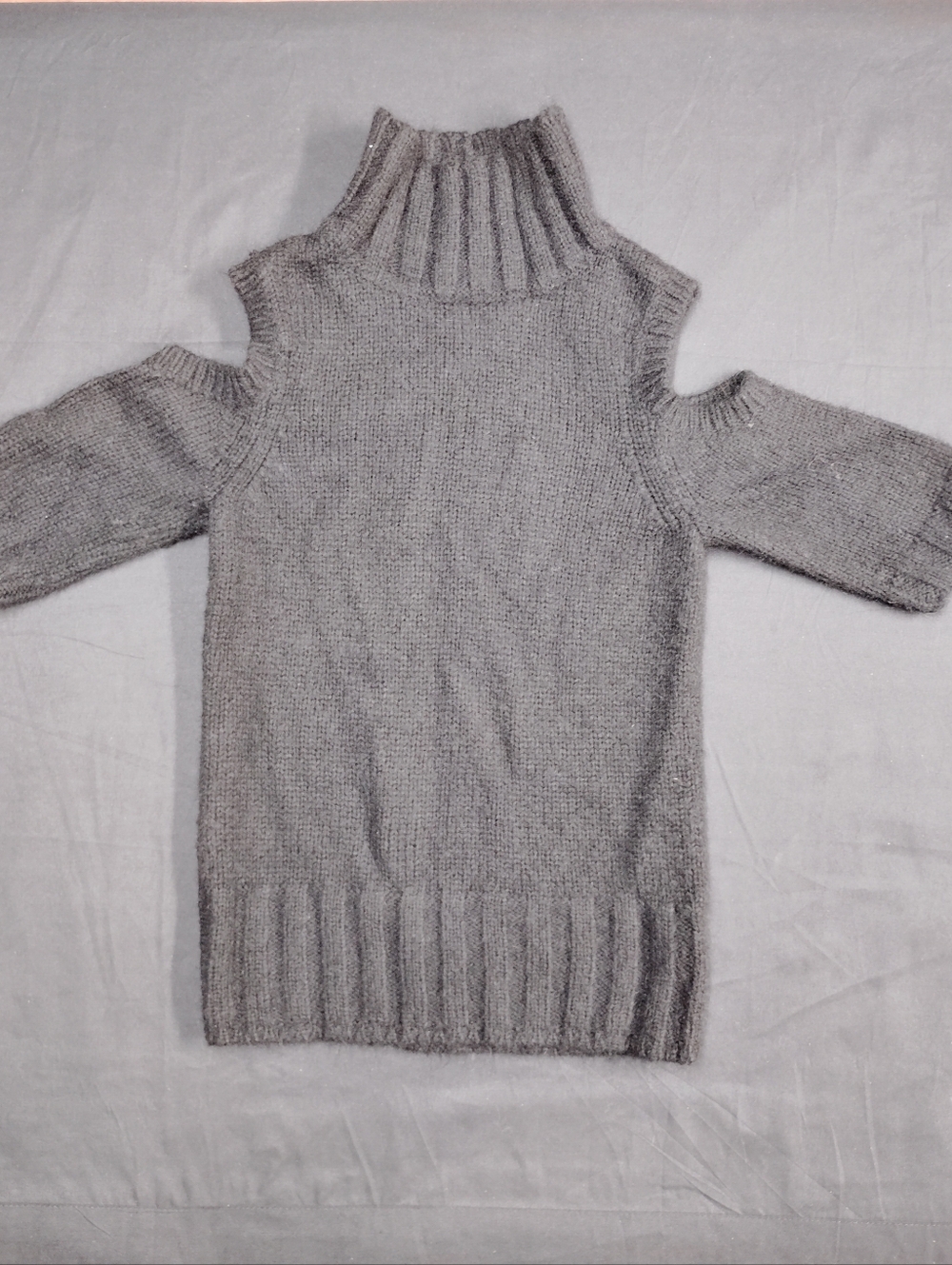 Express Black Cold-Shoulder Turtleneck Sweater
